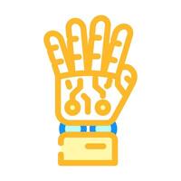 palm robot hand gesture color icon illustration vector