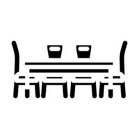 dining set outdoor furniture glyph icon illustration vector