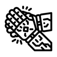 clap applause robot hand gesture line icon illustration vector