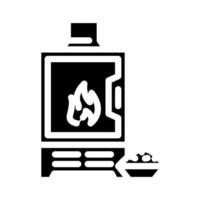 stove wood pellets glyph icon illustration vector