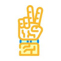 peace robot hand gesture color icon illustration vector
