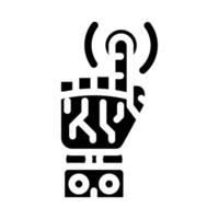 pointer robot hand gesture glyph icon illustration vector