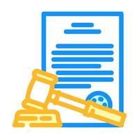 legal documentation business process color icon illustration vector