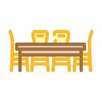 dining set outdoor furniture color icon illustration vector