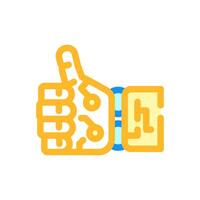 thumb up robot hand gesture color icon illustration vector