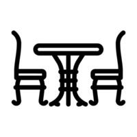 bistro set outdoor furniture line icon illustration vector