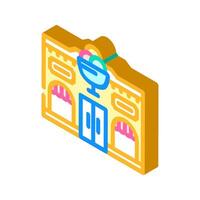 gelateria street cafe isometric icon illustration vector