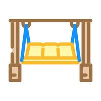 porch swing outdoor furniture color icon illustration vector