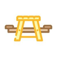 picnic table outdoor furniture color icon illustration vector