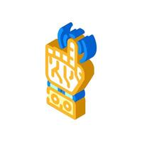 pointer robot hand gesture isometric icon illustration vector