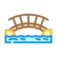 wooden bridge color icon illustration vector