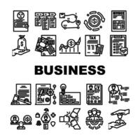 business process technology icons set vector