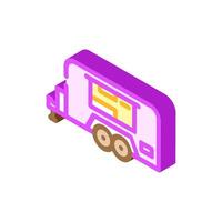 food truck street cafe isometric icon illustration vector