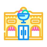 gelateria street cafe color icon illustration vector