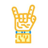 rock and roll robot hand gesture color icon illustration vector