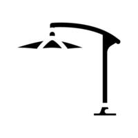 umbrella stand outdoor furniture glyph icon illustration vector