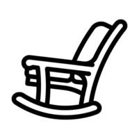 rocking chair outdoor furniture line icon illustration vector