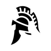 casco espartano romano griego glifo icono ilustración vector