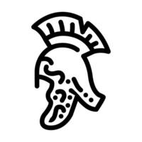 helmet sparta warrior line icon illustration vector