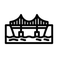 suspension bridge line icon illustration vector