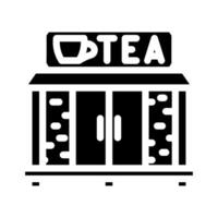 té casa calle café glifo icono ilustración vector