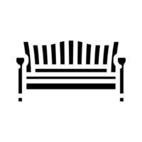 bench outdoor furniture glyph icon illustration vector