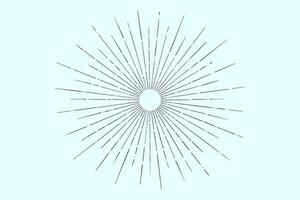 Linear drawing of light rays, sunburst vector