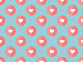 Seamless pattern of hearts on a turquoise background vector