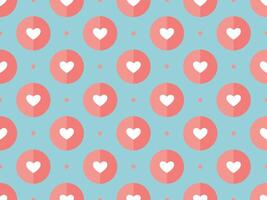 Seamless pattern of hearts on a turquoise background vector