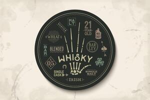 Coaster for whiskey and alcohol beverage vector