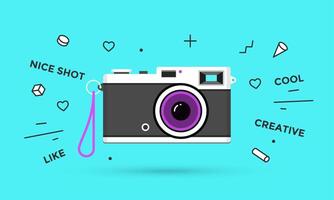 Icon of photo camera vector