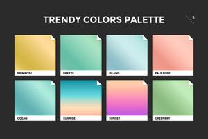 Set of colorful trendy gradient template vector