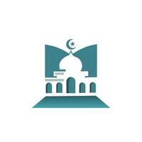 blue mosque razor logo design vector