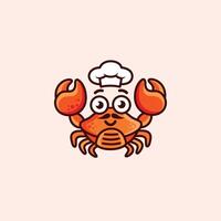 cute orange crab mascot logo design vector