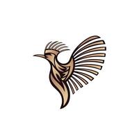 Beautiful bird logo design with crown vector