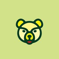 cute bear head logo design vector