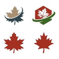Set of Maple leaf logo. Forest and wood symbol sign. Nature tree logo. vector