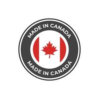 Made in canada label or logo design template vector