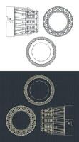 Thrust vectoring nozzle blueprints vector