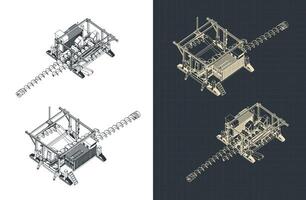 Coal Auger System Blueprints vector