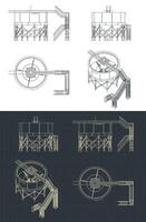 Mining Thickener Tank Blueprints vector
