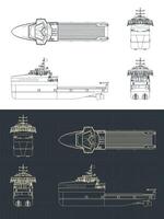 Anchor Handling Vessel Blueprints vector