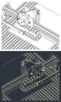 cnc enrutador cerca arriba vector