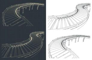 Conveyor roller line drawings vector