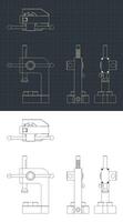Hand press blueprints vector