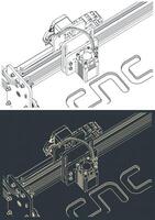 cnc enrutador de cerca vector