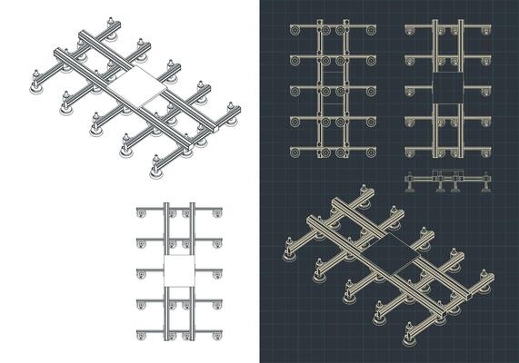 Vacuum gripper blueprints illustrations