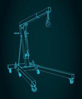 Folding engine crane vector