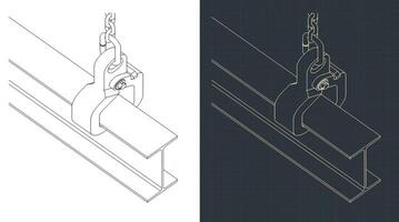 I-beam gripper drawings vector