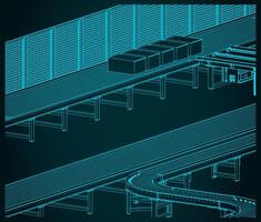 Factory conveyors illustration vector